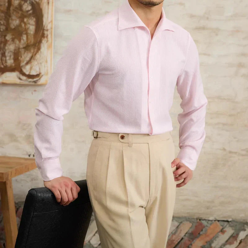 Chemise Ajustée Micro-Carreaux Distinguée | Élégance Classique et Confort Contemporain