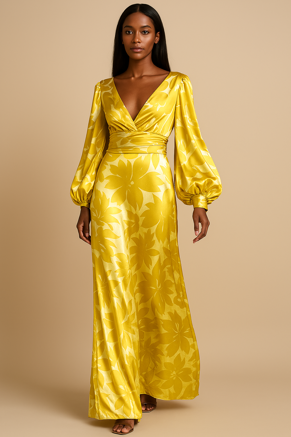 Robe Maxi Élégante Col V | Confort et Style pour Événements d'Été