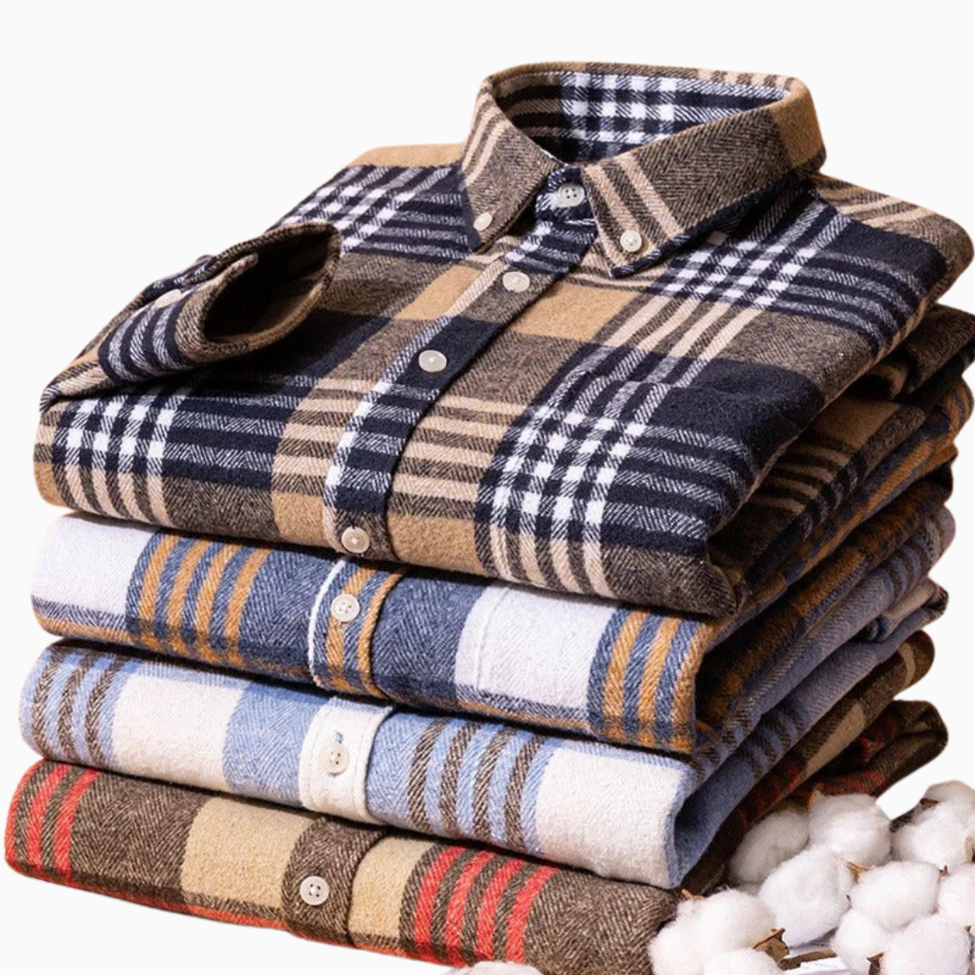 Chemise Homme à Carreaux – Style Flanelle Manches Longues