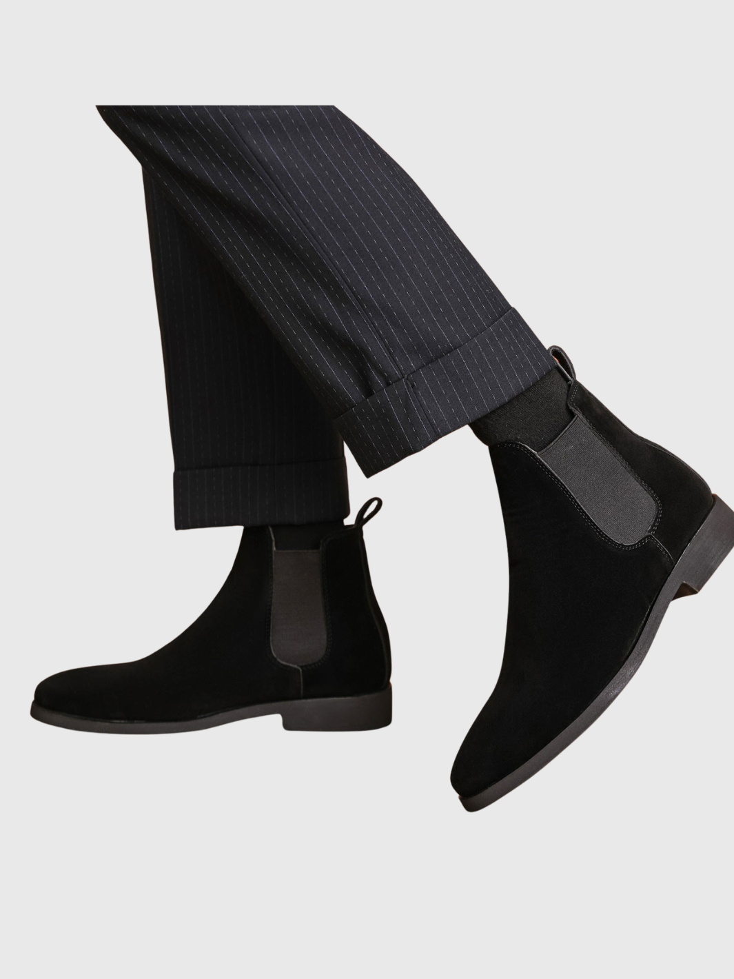 Helvia - Bottines Chelsea rétro en daim pour hommes de style britannique