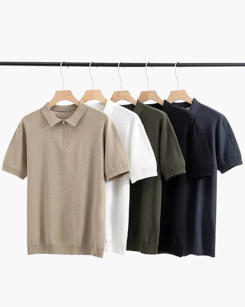 Polo Zip-Up Ventilé pour Hommes | Confort Léger et Élégance Décontractée