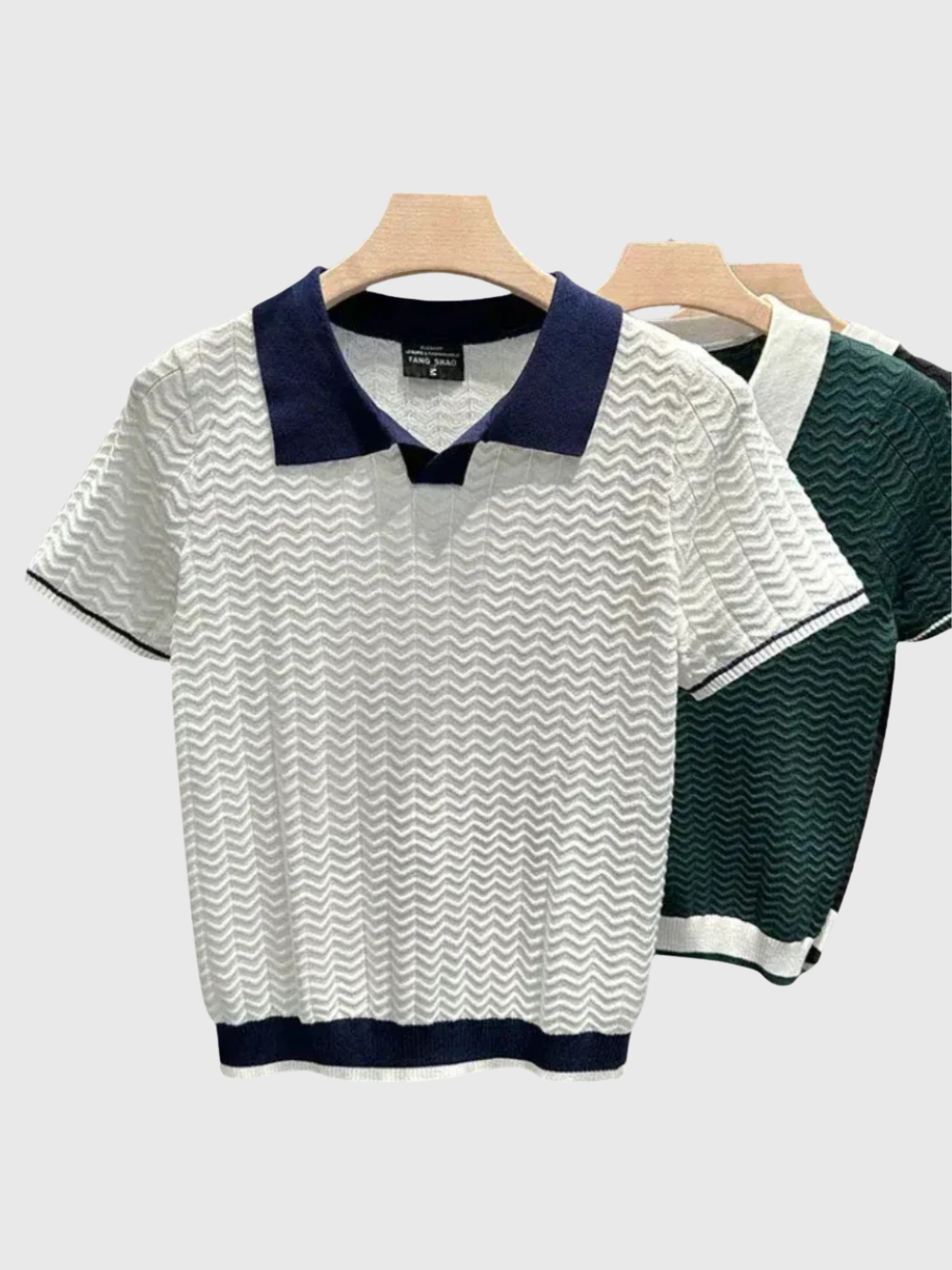 HELVIA - Polo Homme Maille Texturée – Style Rétro Contrasté