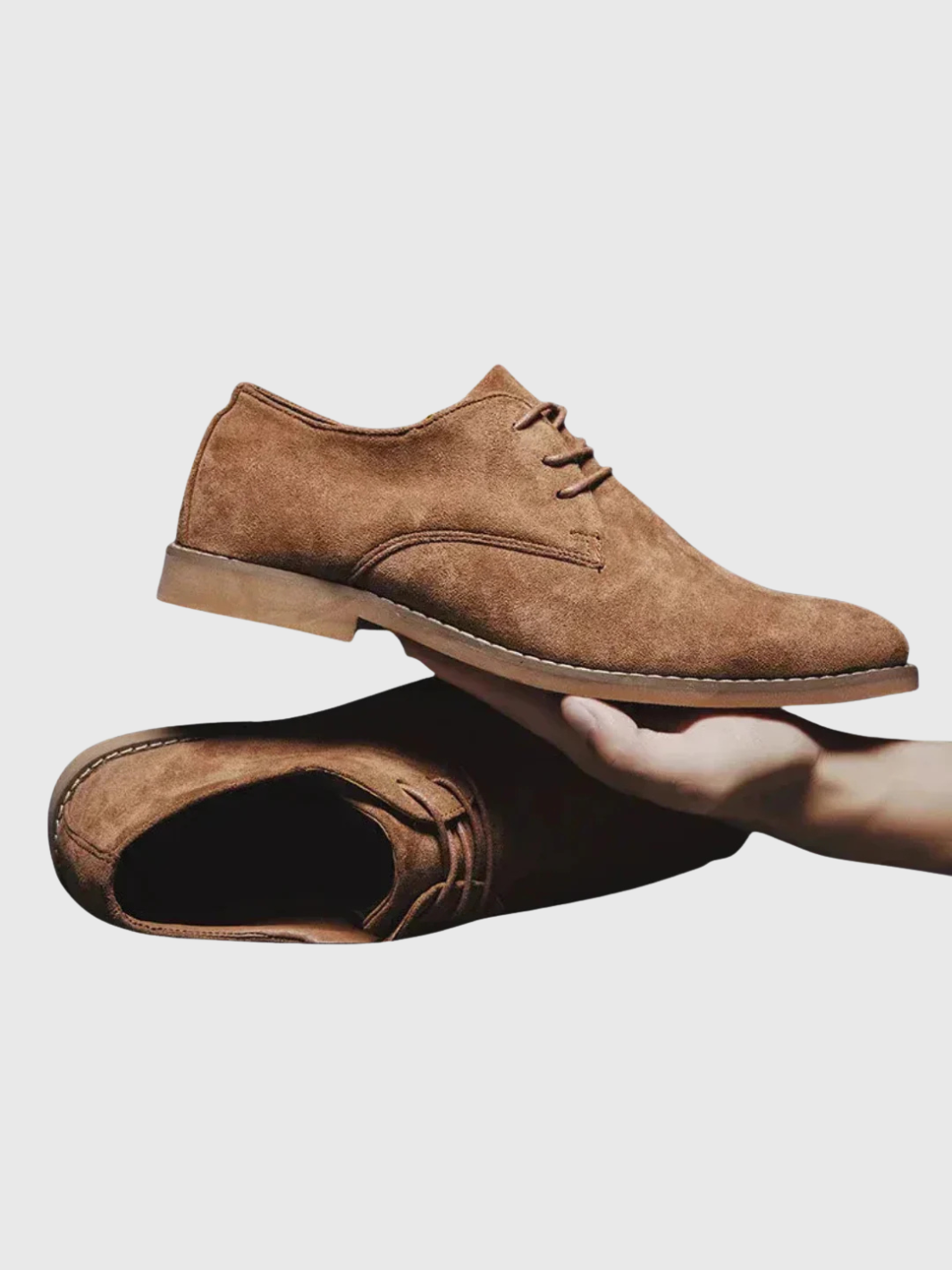HELVIA - Chaussures homme type oxford en daim à lacets style classique habillé