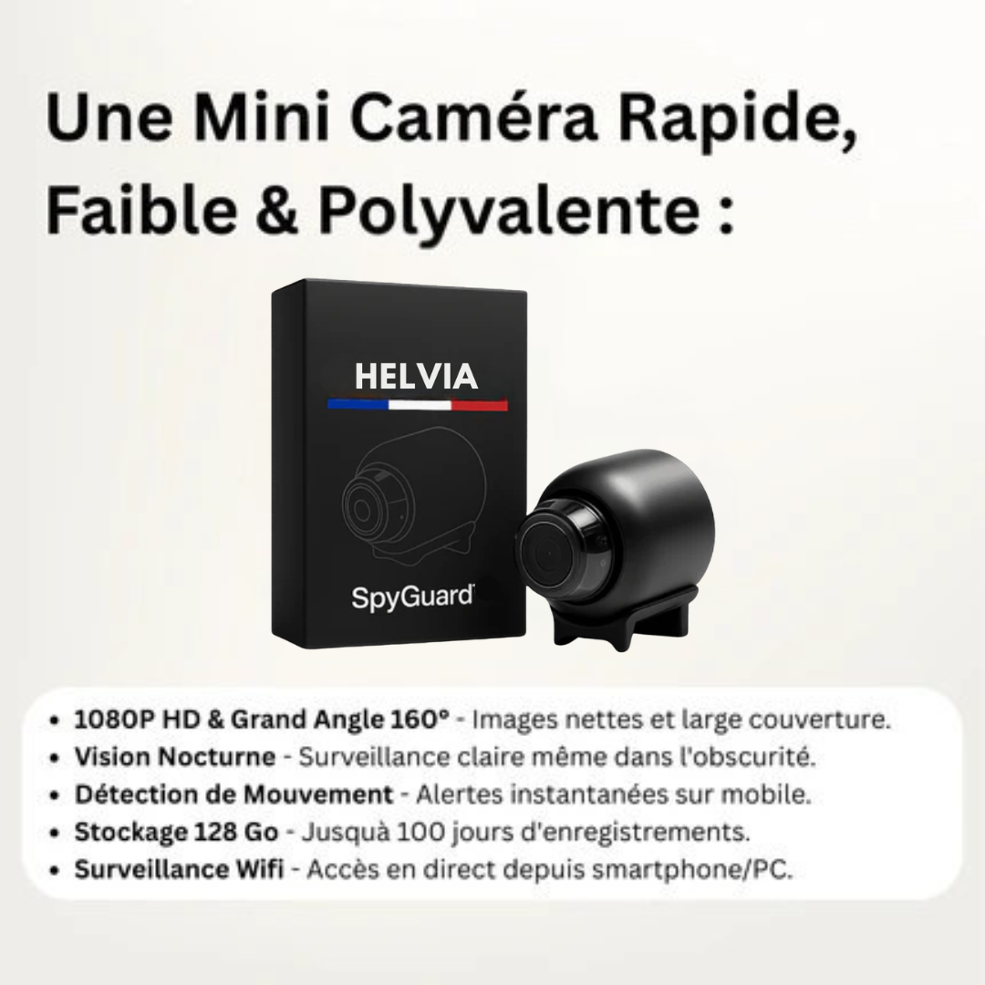 Caméra WiFi HD 1080P Compacte – Surveillance Connectée avec Vision Nocturne | Helvia