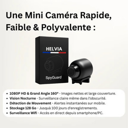 Caméra WiFi HD 1080P Compacte – Surveillance Connectée avec Vision Nocturne | Helvia