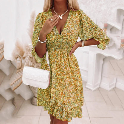 Robe Mini Florale Bohème | Style Aérien pour Été et Sorties