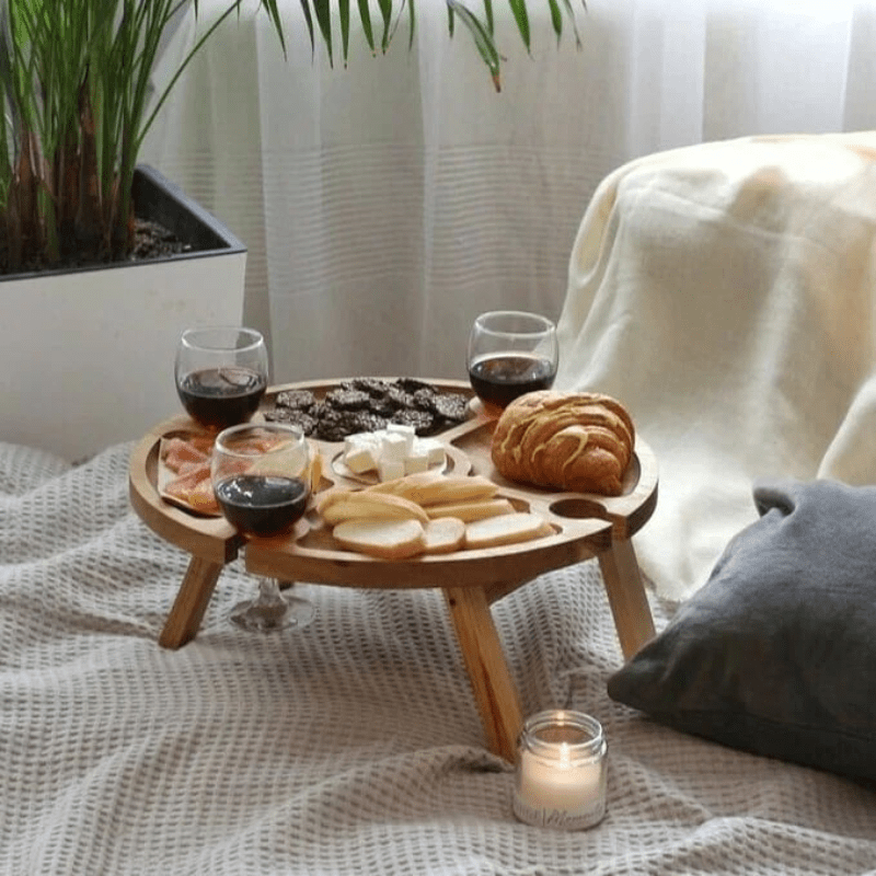 Table Pliante Multifonctionnelle | Compacte et Portable en Bois Brun