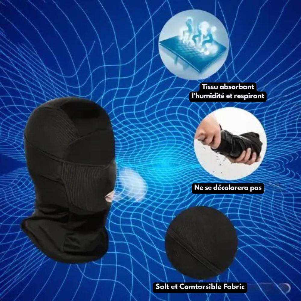 Breathable balaclava hood – face protected in cold weather