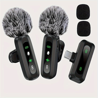 Microphone Lavalier Sans Fil USB-C | Design Compact pour Podcasts et Vlogs