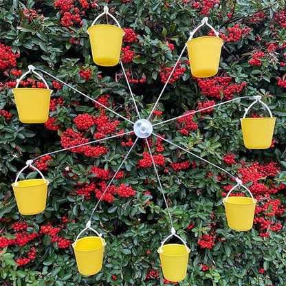 Nourrisseur à Oiseaux en Métal Jaune | Design Unique et Résistant aux Intempéries