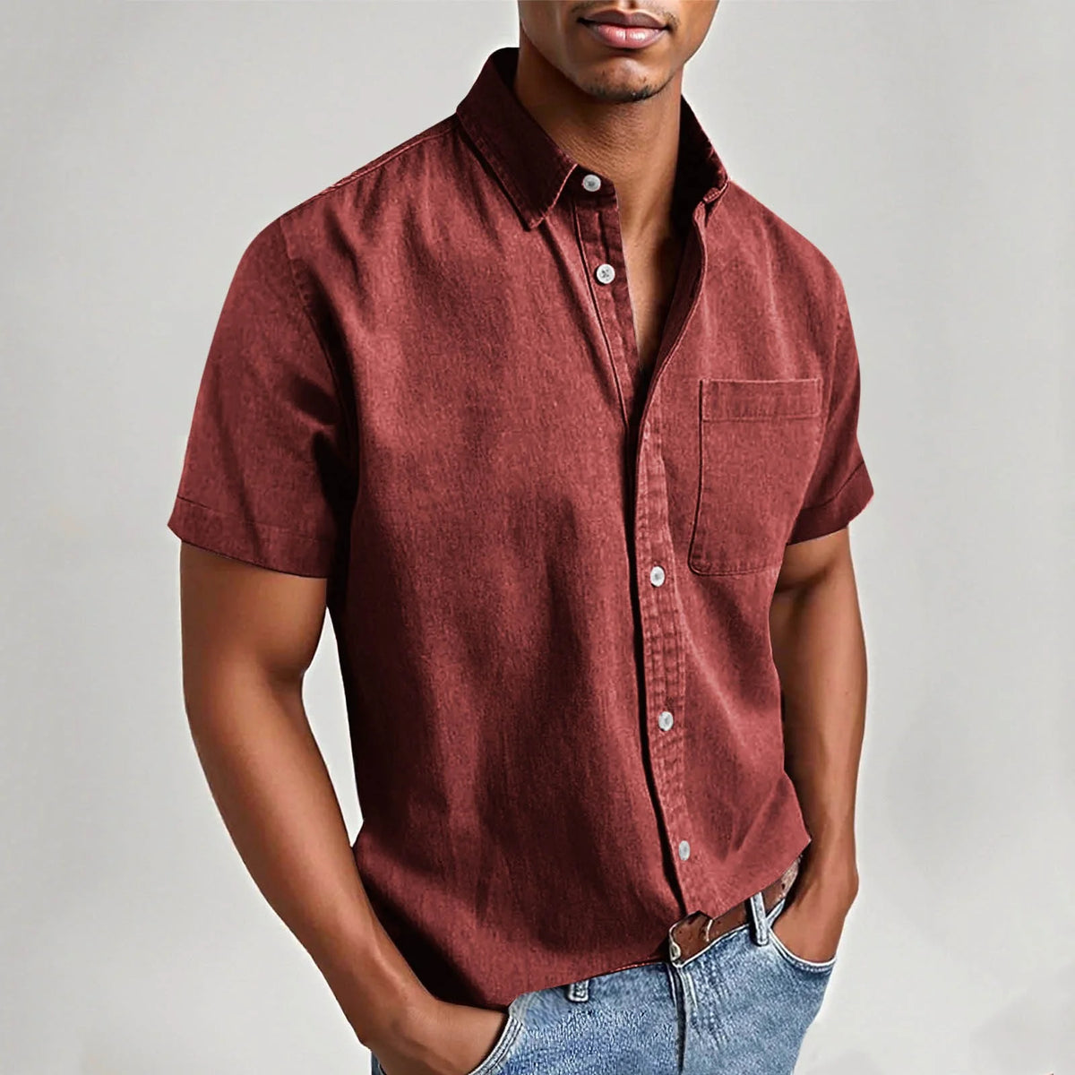Chemise rouge pour homme