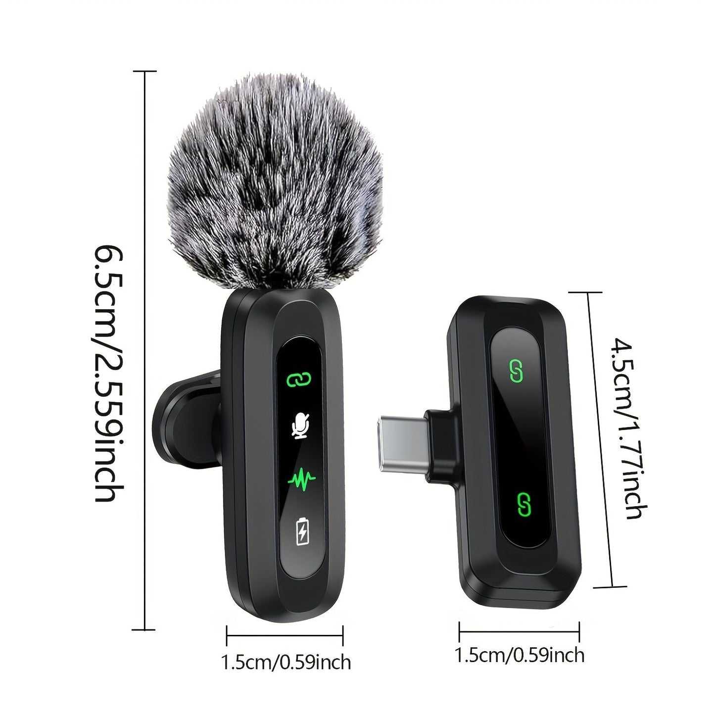 Microphone Lavalier Sans Fil USB-C | Design Compact pour Podcasts et Vlogs