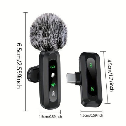 Microphone Lavalier Sans Fil USB-C | Design Compact pour Podcasts et Vlogs