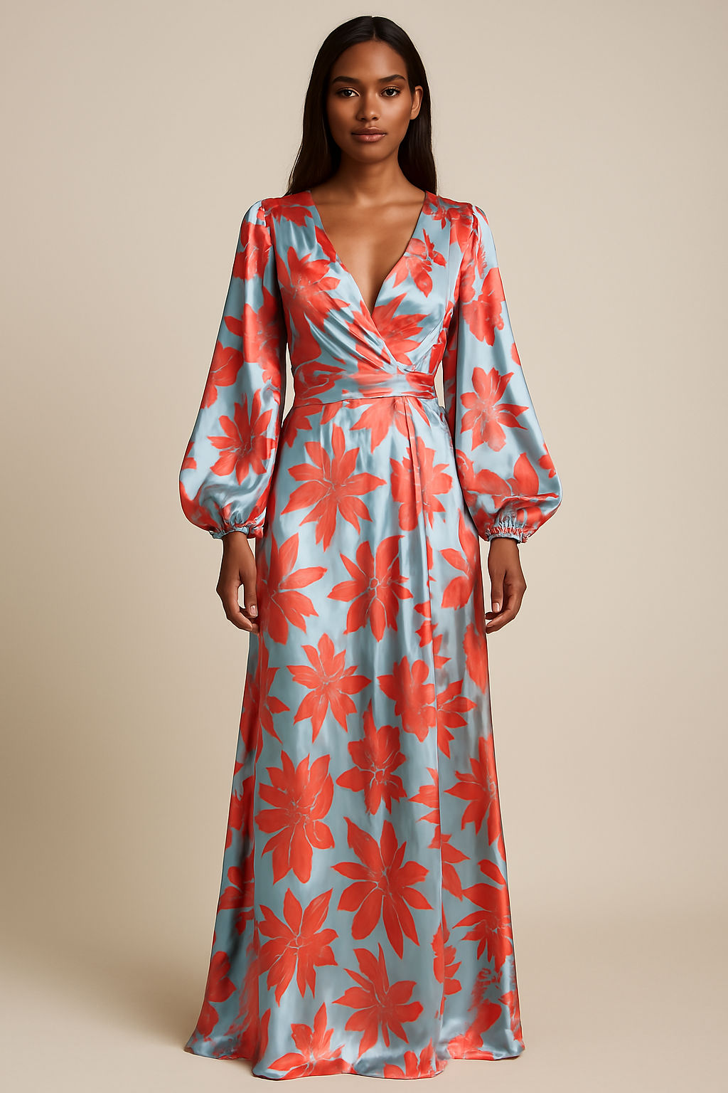 Robe Maxi Élégante Col V | Confort et Style pour Événements d'Été