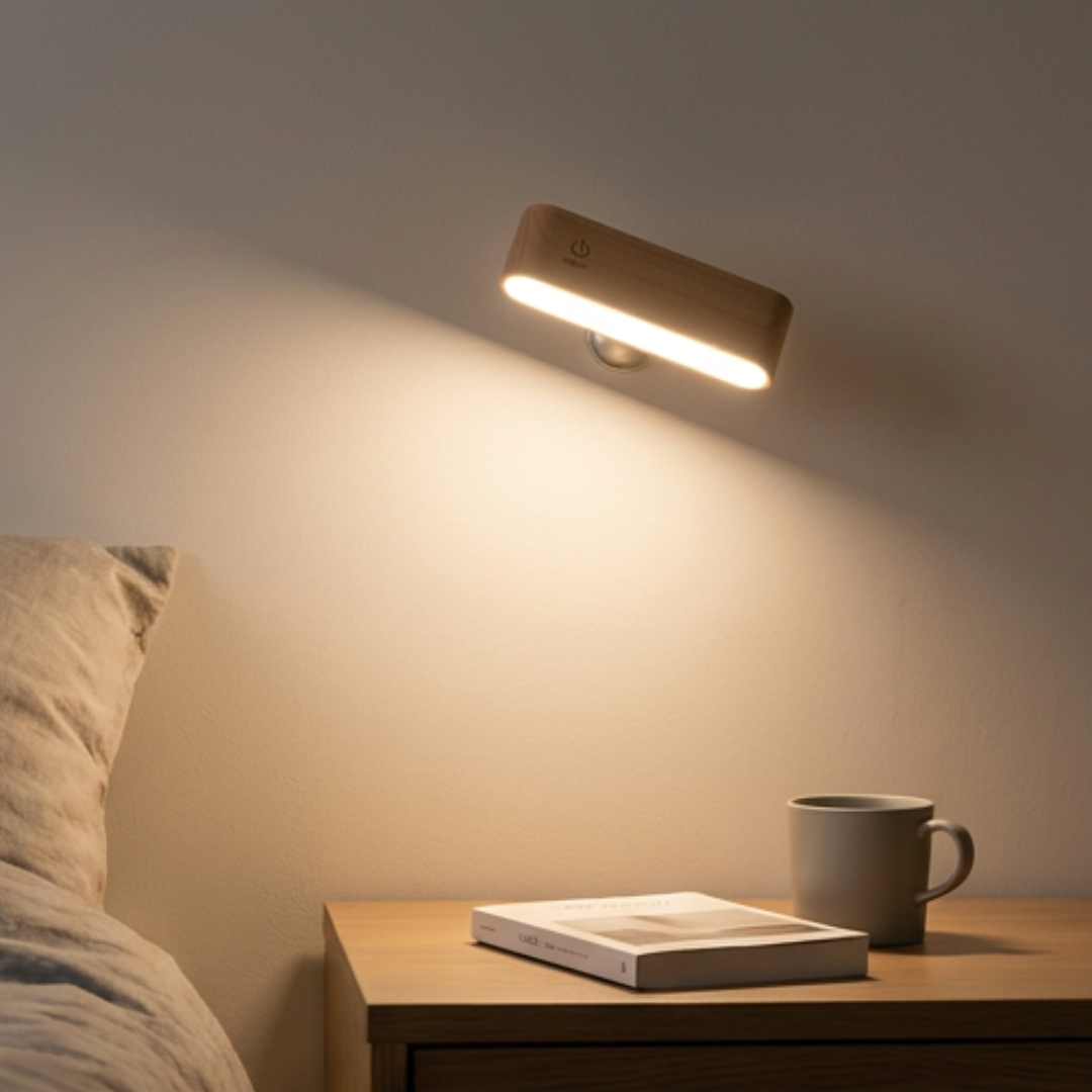 Dernier Jour -50% | FlexiGlow™ Lampe Bois Naturel et Pivotante
