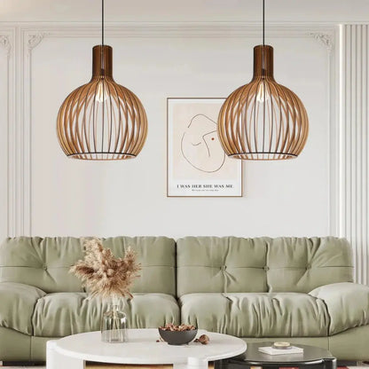 Luminaire Suspendu Scandinave | Élégance Minimaliste en Bois Naturel