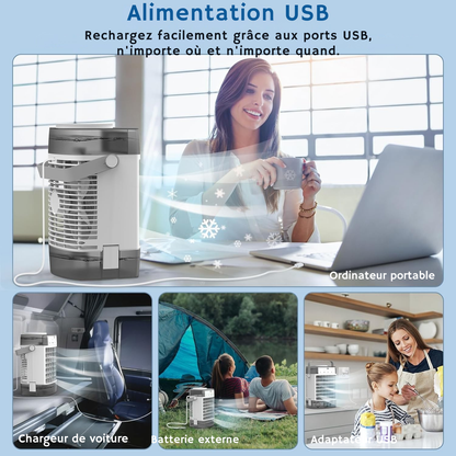 Mini Climatiseur Portable 3-en-1 – Rafraîchissement Instantané et Confort au Quotidien | Helvia