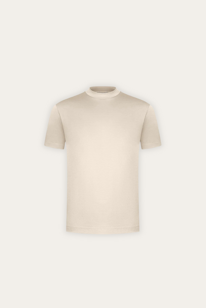 T-shirt Élégant en Coton Mercerisé | Finition Brillante et Coupe Ajustée