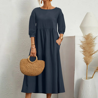 Robe Midi en A pour Femmes | Détails de Patchwork Élégants et Confortables