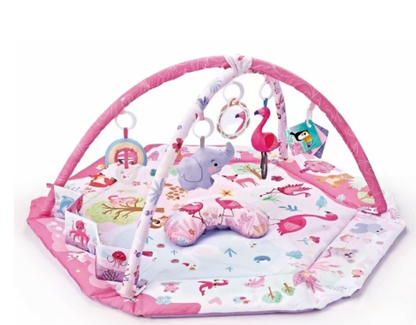 Tapis de Jeu Multifonction 8-en-1 | 6 Jouets Sensoriels Détachables et Doux