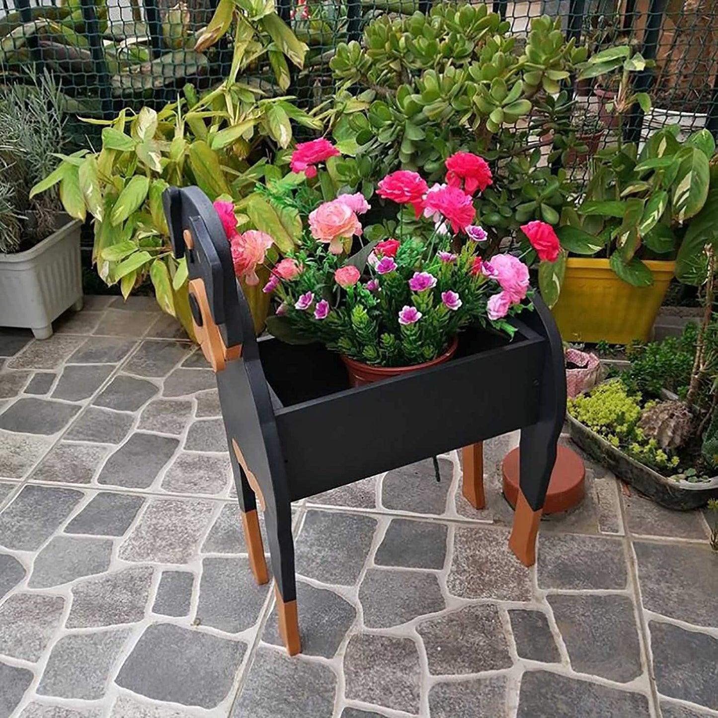 Pot de Fleurs Thème Chiens | Décoratif et Durable pour Intérieur/Extérieur
