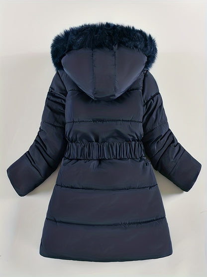 Manteau d'Hiver pour Filles | Douillet avec Capuche en Fausse Fourrure
