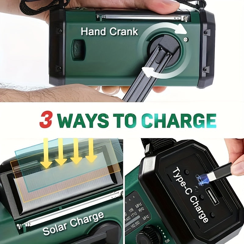 Radio d'urgence Multifonctionnelle | Panneau Solaire et Chargeur USB