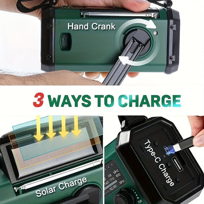 Radio d'urgence Multifonctionnelle | Panneau Solaire et Chargeur USB