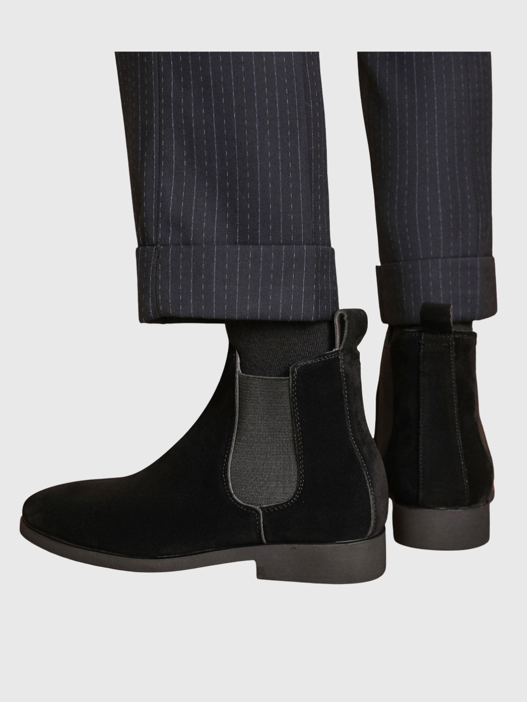 Helvia - Bottines Chelsea rétro en daim pour hommes de style britannique