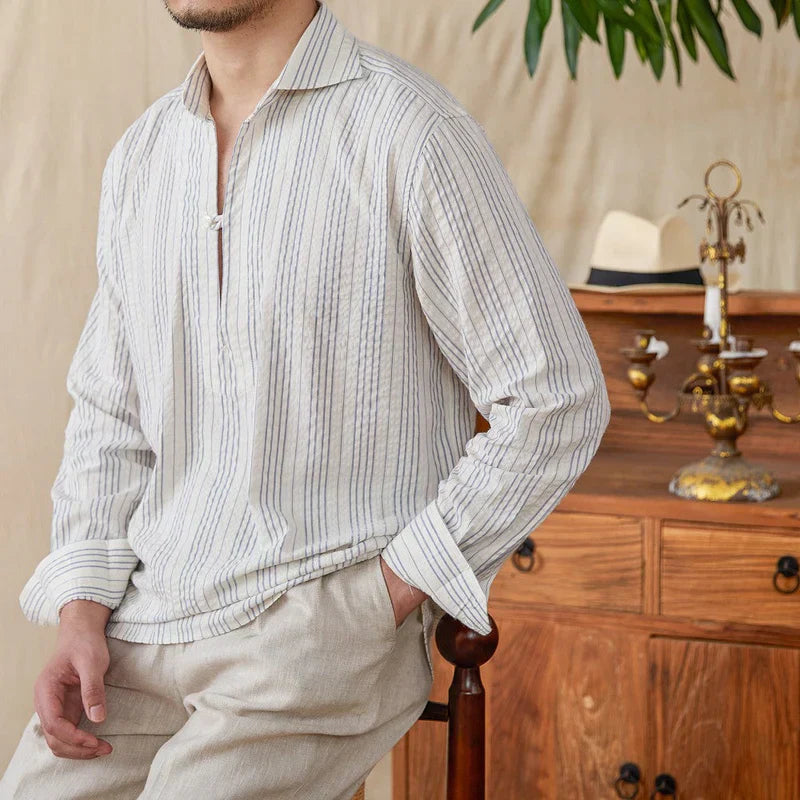 Chemise Habillée en Coton Rayé | Élégance Classique et Confort Optimal