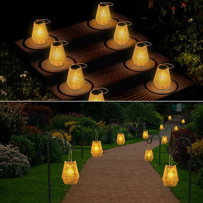 Brehn | Lampes de jardin tissées à la main solaires extérieures | Luminaires paysagers étanches pour décoration de villa et de terrasse - Alpho