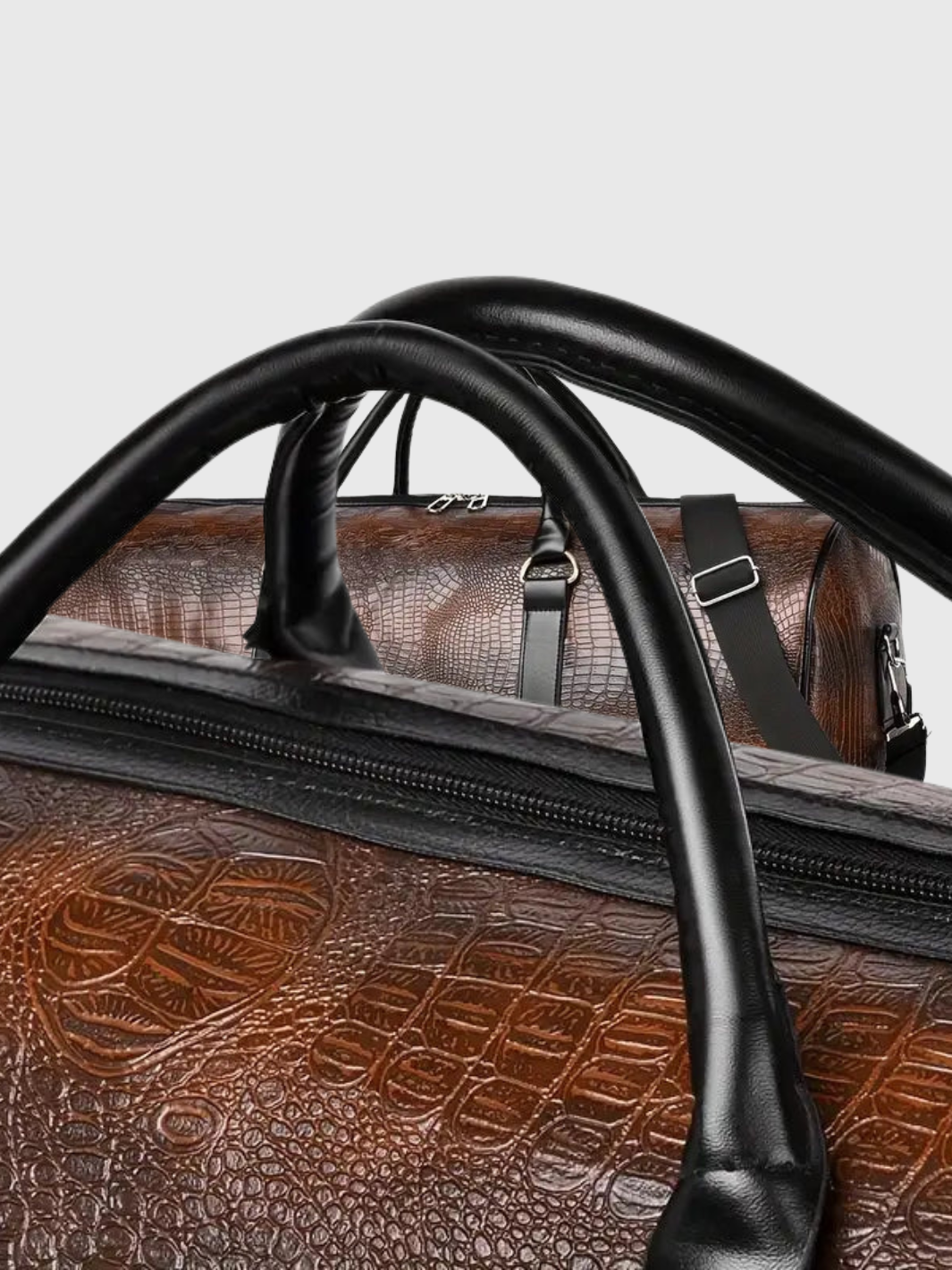 HELVIA - Sac de Voyage Vintage à Motif Crocodile