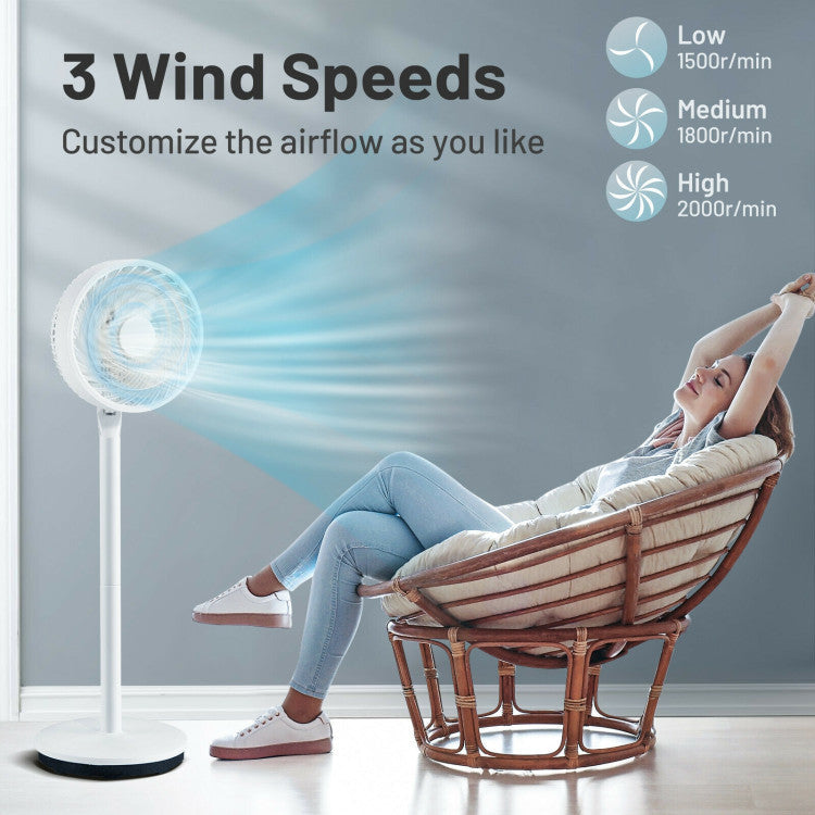 Ventilateur Debout Silencieux 9 Pouces | Hauteurs et Vitesses Réglables