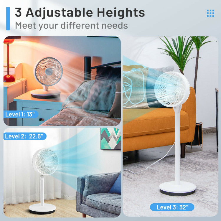 Ventilateur Debout Silencieux 9 Pouces | Hauteurs et Vitesses Réglables
