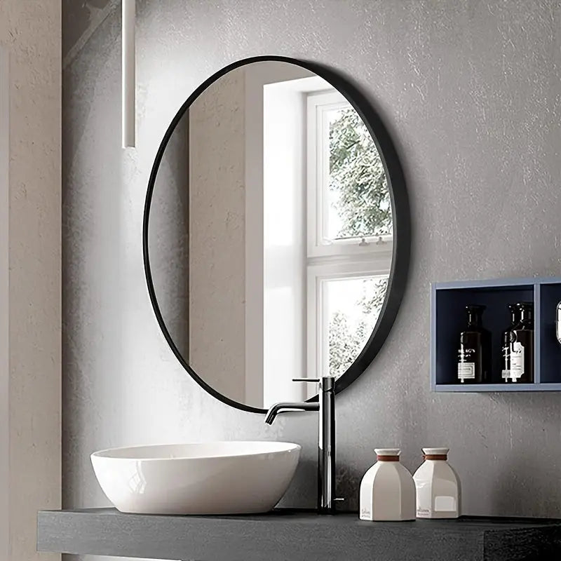 Miroir Rond Moderne 50x50 cm | Élégance et Installation Facile