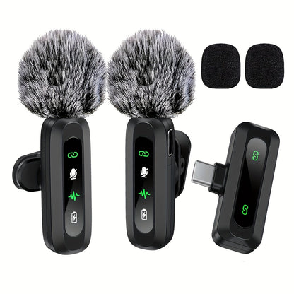 Microphone Lavalier Sans Fil USB-C | Design Compact pour Podcasts et Vlogs