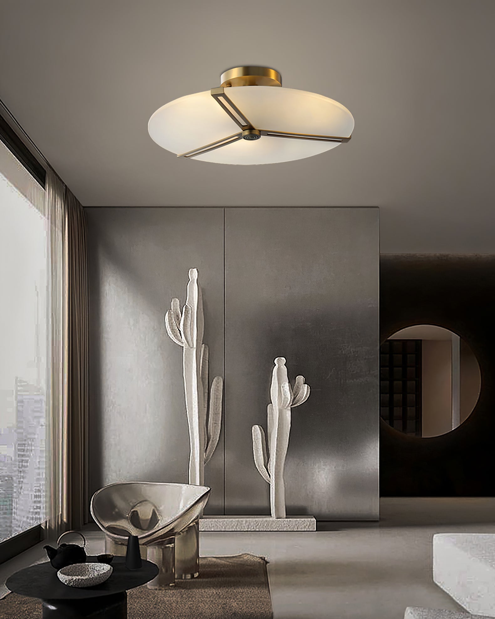 Plafonnier Moderne en Verre et Métal | Design Élégant et Illumination Chaleureuse