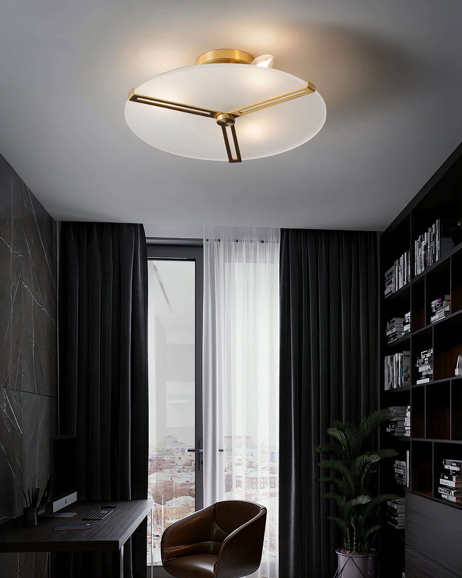 Plafonnier Moderne en Verre et Métal | Design Élégant et Illumination Chaleureuse