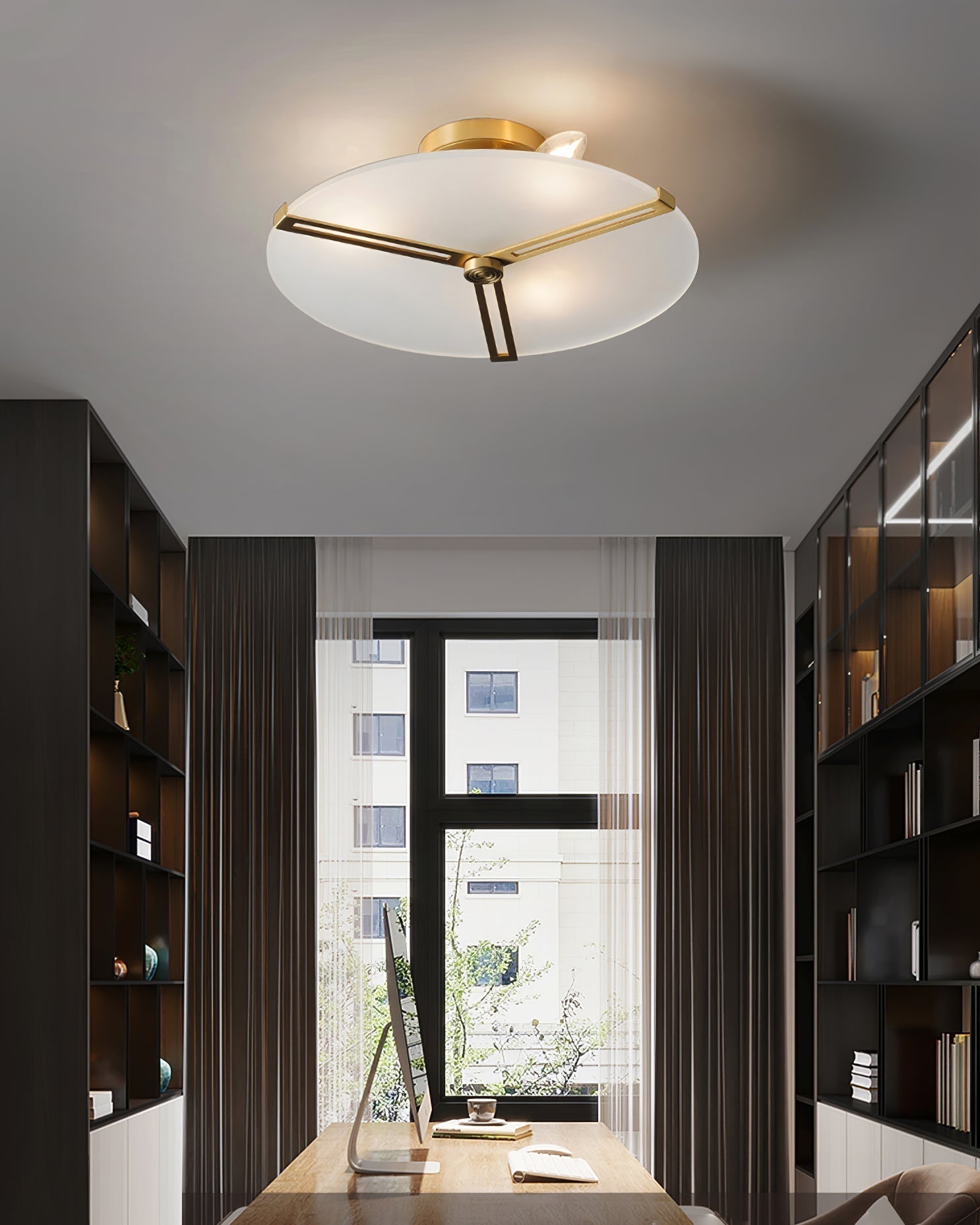 Plafonnier Moderne en Verre et Métal | Design Élégant et Illumination Chaleureuse