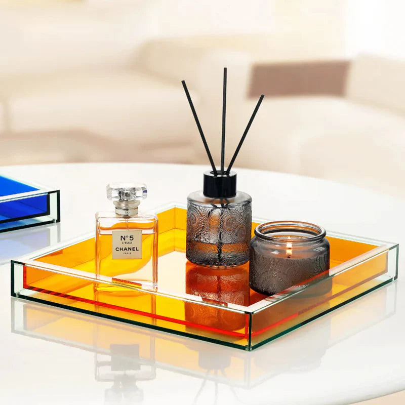 Plateau de Service en Acrylique Multicolore | Design Élégant et Facile à Nettoyer