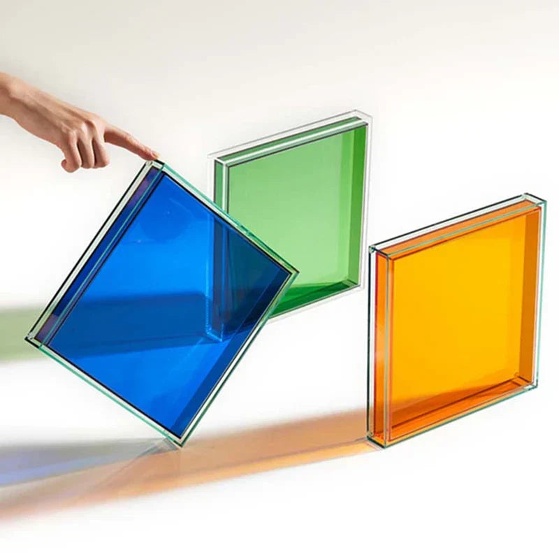 Plateau de Service en Acrylique Multicolore | Design Élégant et Facile à Nettoyer