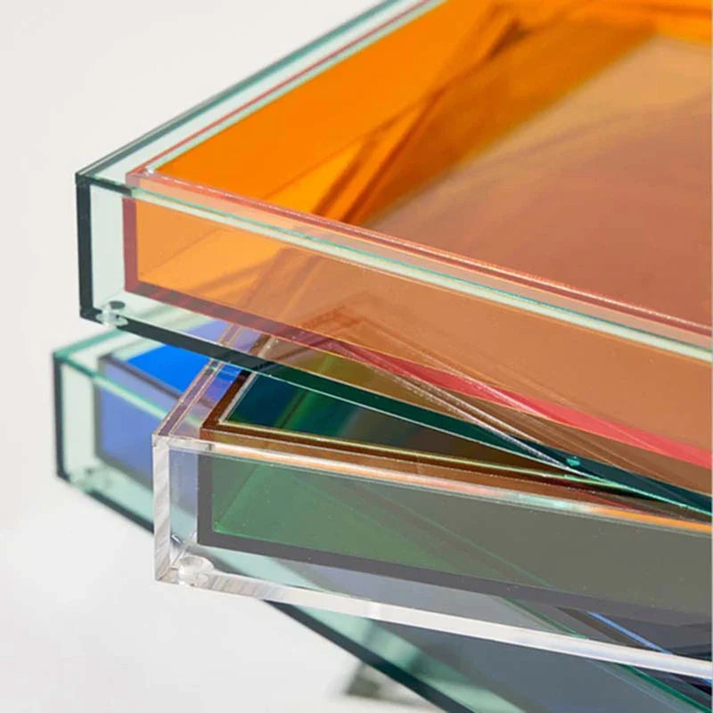 Plateau de Service en Acrylique Multicolore | Design Élégant et Facile à Nettoyer
