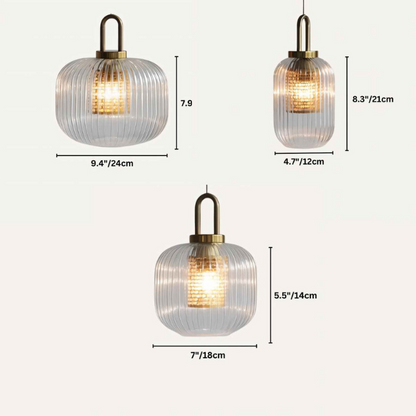 Luminaire Suspendu en Verre Rayé | Éclairage Élégant et Ambiance Chaleureuse