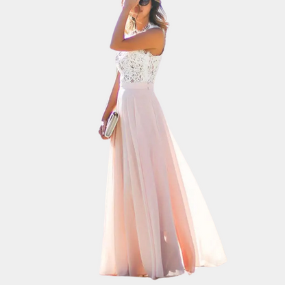 Robe Maxi en Dentelle Rosé | Élégante et Confortable pour Événements