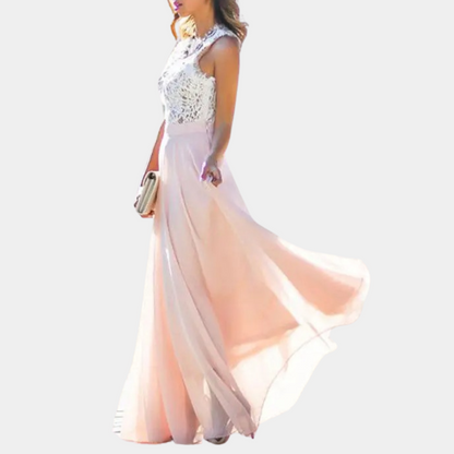 Robe Maxi en Dentelle Rosé | Élégante et Confortable pour Événements