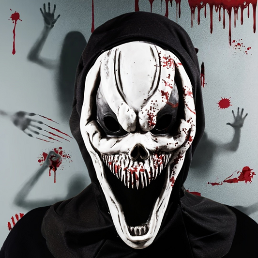 Masque Halloween Crâne Complet pour Adultes | Design Effrayant avec Capuche Intégrée