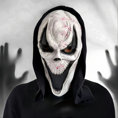 Masque Halloween Crâne Complet pour Adultes | Design Effrayant avec Capuche Intégrée