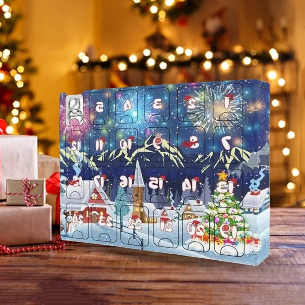 Calendrier de l'Avent en Métal | 24 Puzzles Éducatifs et Amusants
