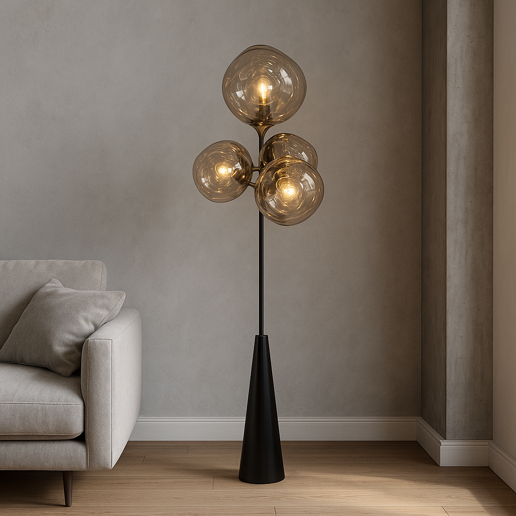 Lampe sur Pied Sculpturale | Design Inspiré de la Lave et Éclairage Chaleureux