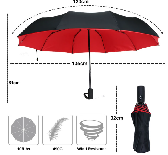 Parapluie Coupe-Vent Résistant aux Tempêtes | Protection Robuste par Tous les Temps